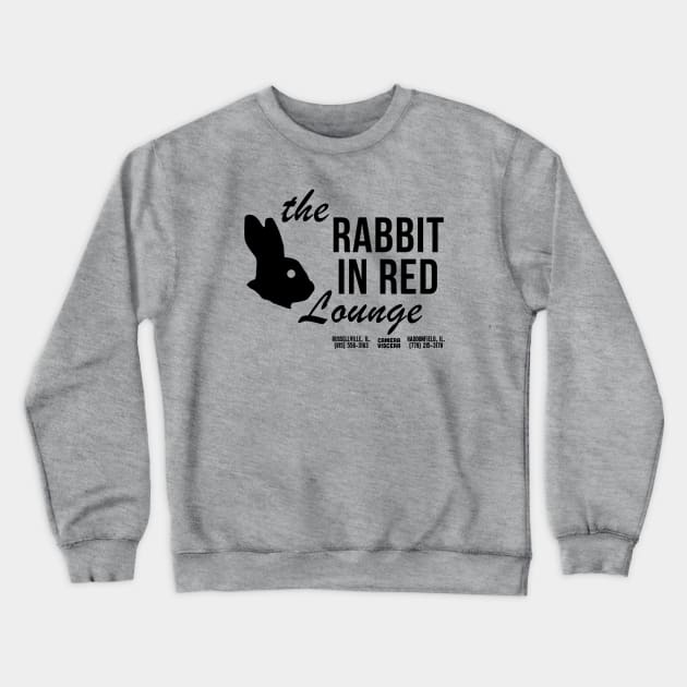 The Rabbit in Red Lounge Crewneck Sweatshirt by cameraviscera